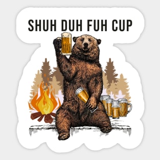 Drinking Bear Sticker